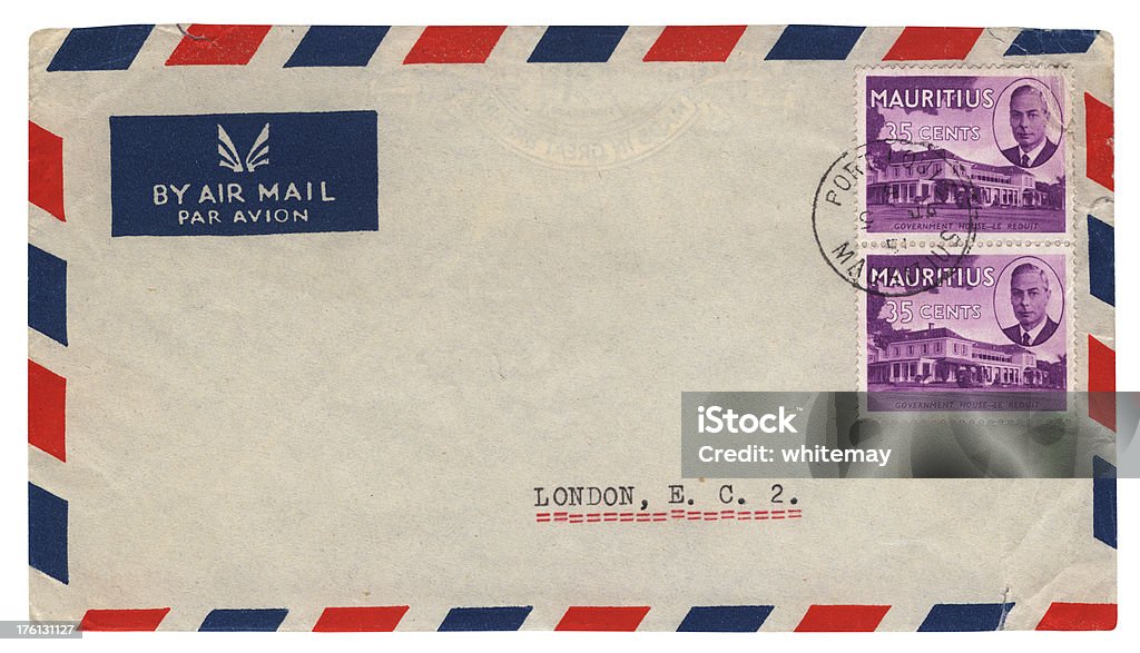 Envelope de Maurício 1951 (reinado de Jorge VI - Foto de stock de 1950-1959 royalty-free