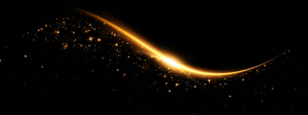 istock Dust sparks and golden stars shine with special light. Vector sparks on black background. Christmas light effect. Sparkling magic dust particles. 1761314026
