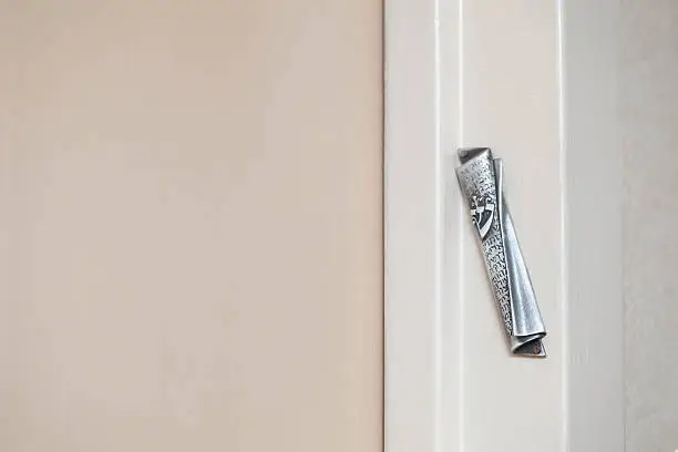 Pewter Mezuzah with Hebrew writing