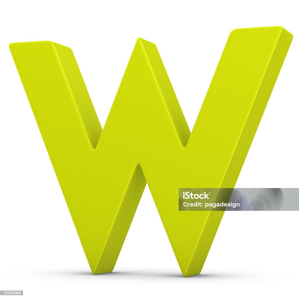 green letter W  Letter W Stock Photo