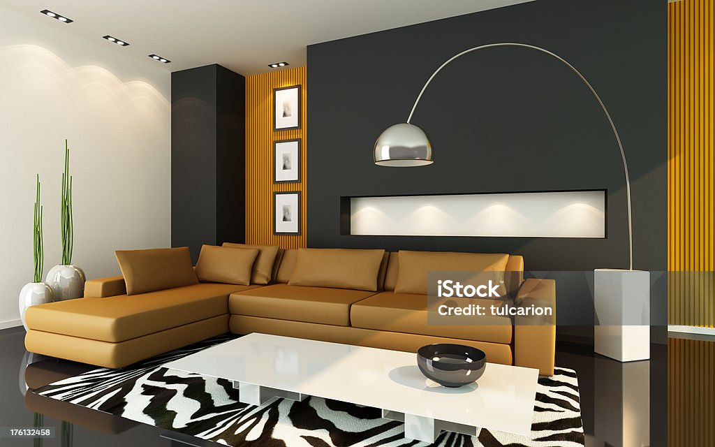 Moderno soggiorno - Foto stock royalty-free di Alla moda