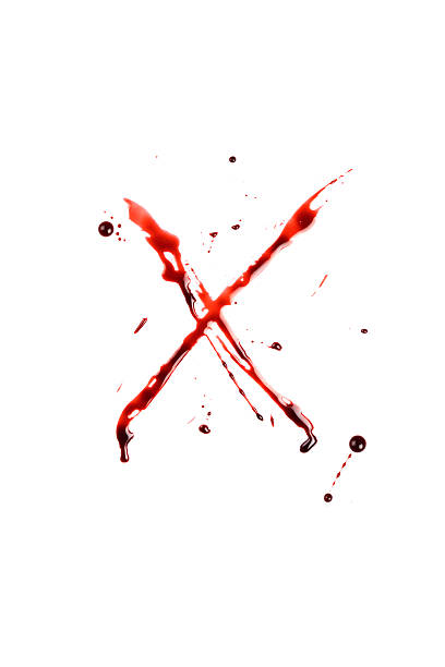 Blood Letter X Wet Lowercase stock photo