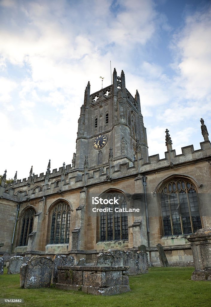 Medieval English Church Medieval parish church in Gloucestershire,  England. Ancient Stock Photo