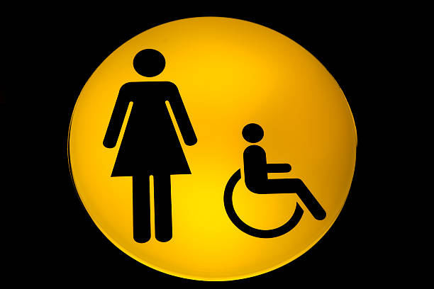 istock Illuminated Wheelchair Accessible Restroom Sign, Universal Icons 176133307