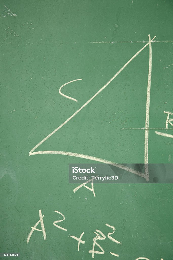 Chalkboard con Pythagorean Theorem - Foto de stock de Ciencia libre de derechos