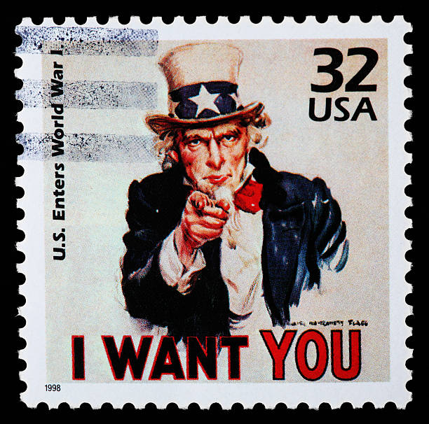 귀하가 스템프 xl - uncle sam postage stamp recruitment usa 뉴스 사진 이미지