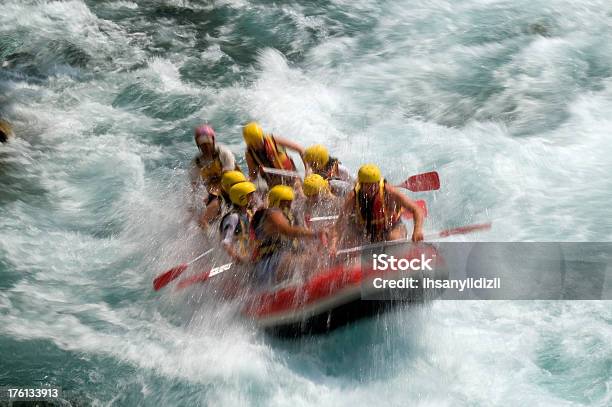 Rafting On White Water Stock Photo - Download Image Now - Rafting, White Water Rafting, Teamwork