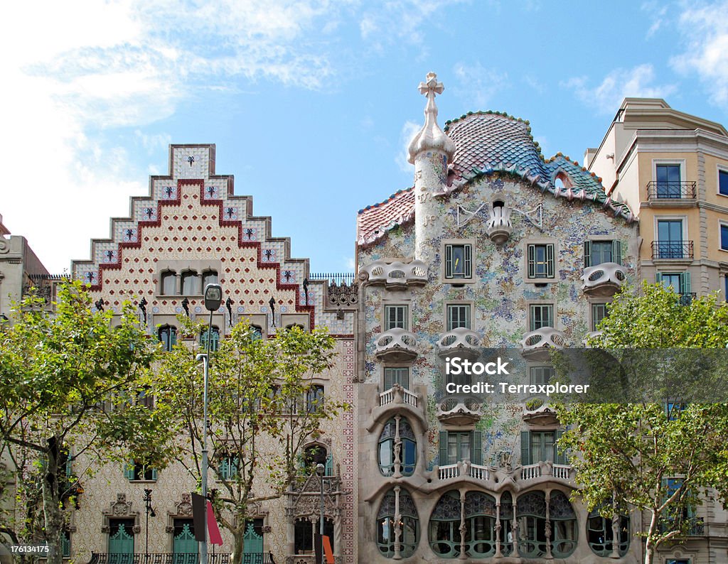 Telhados de Casa Batllo Ametler e - Royalty-free Casa Batlló Foto de stock