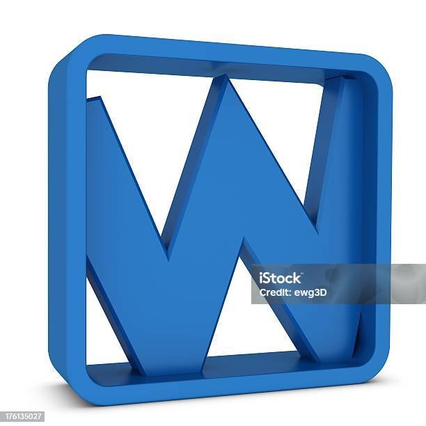 Letter W Stock Photo - Download Image Now - Alphabet, Blue, Border - Frame