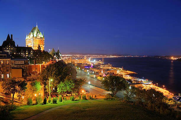 Great Quebec City at Night  buzbuzzer quebec city stock pictures, royalty-free photos & images