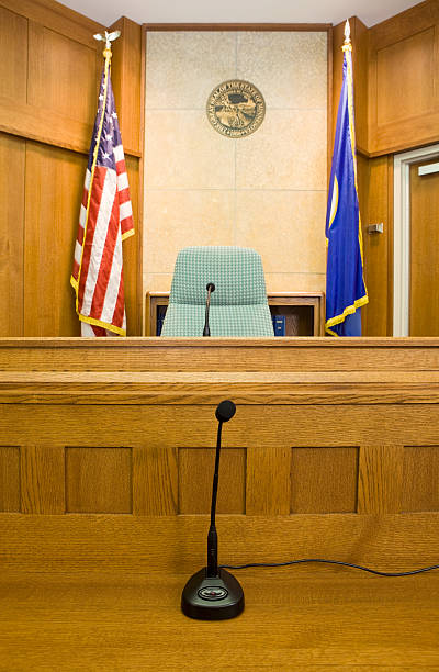 istock Judge’s Bench in a Modern Courtroom 176136877