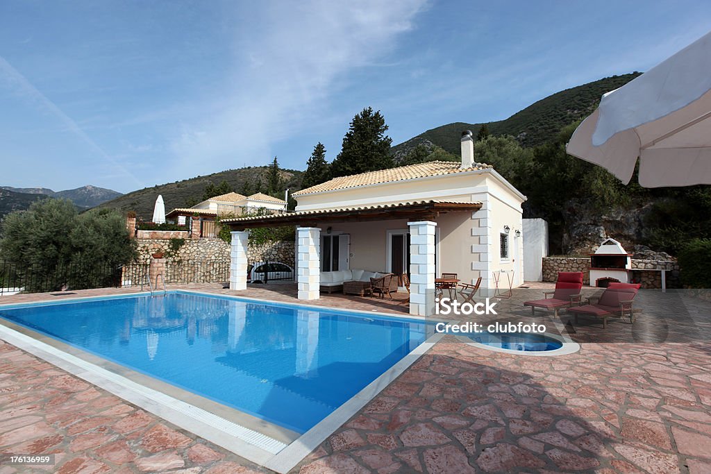 Holiday vacation villa mit eigenem pool - Lizenzfrei Blau Stock-Foto