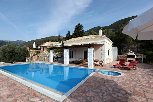 istock Holiday vacation villa with a private swimming pool 176136959