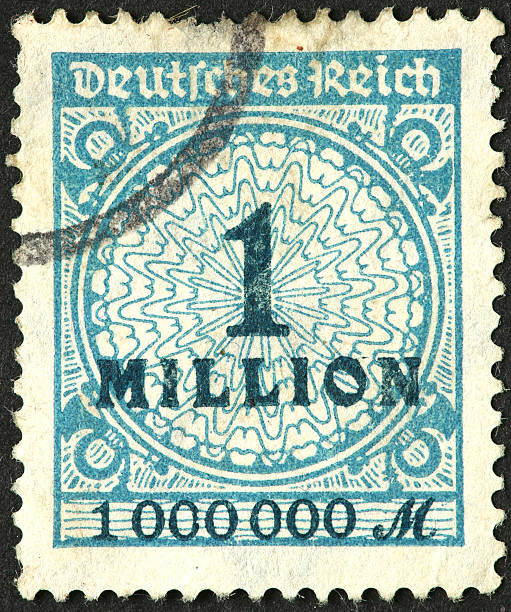 istock old German stamp with one million overprint 176139338