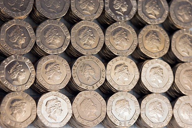 실버 동전 - twenty pence coin 뉴스 사진 이미지