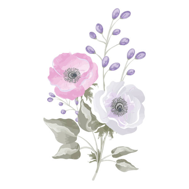 istock watercolor composition of purple and pink flowers 1761398146