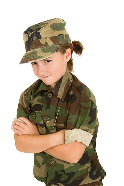 istock Girl in camoflage outfit 176139897