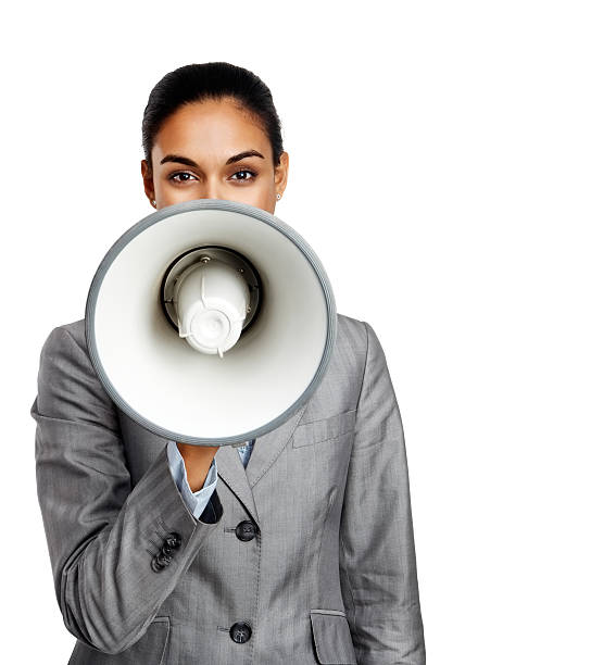 istock Businesswoman holding a megaphone 176140224