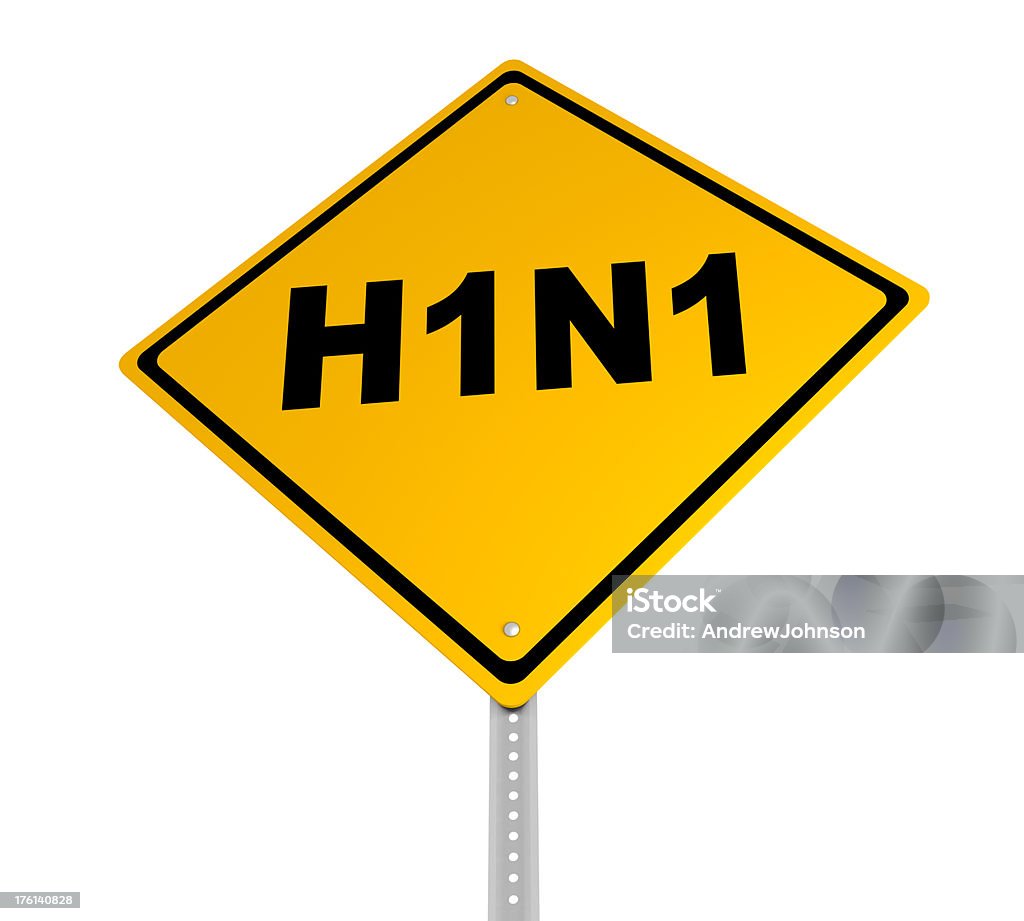 H1N1 Sinal de Estrada - Royalty-free Branco Foto de stock