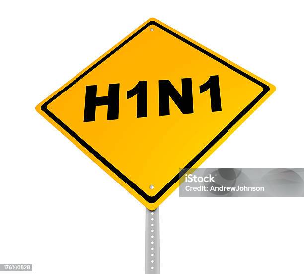 H1n1 Sinal De Estrada - Fotografias de stock e mais imagens de Branco - Branco, Constipação e Gripe, Criação Digital