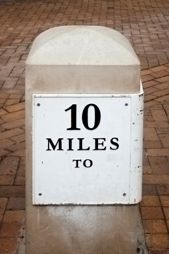A milestone with space for a place name.