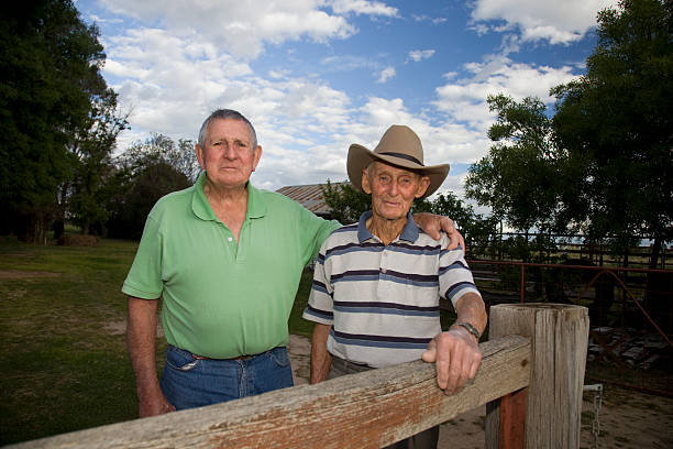 Elderly Brothers stock photo