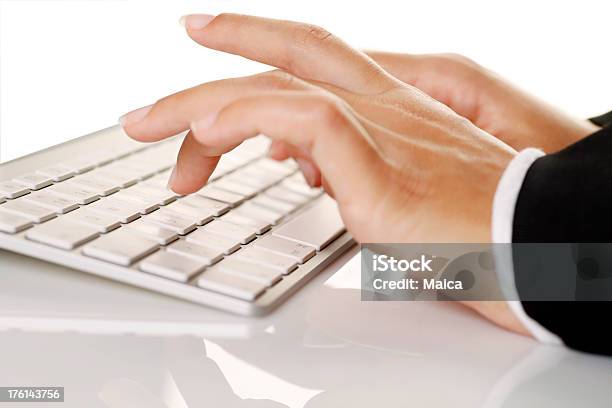 Hands Writing On Keyboard Stock Photo - Download Image Now - Author, Beautiful People, Beauty