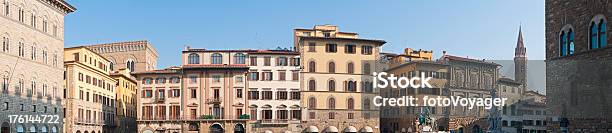 Florence Piazza Della Signoria Villas Palaces Landmarks Panorama Tuscany Italy Stock Photo - Download Image Now