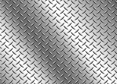 Stainless steel texture metallic, diamond pattern metal sheet texture background, vector illustration.