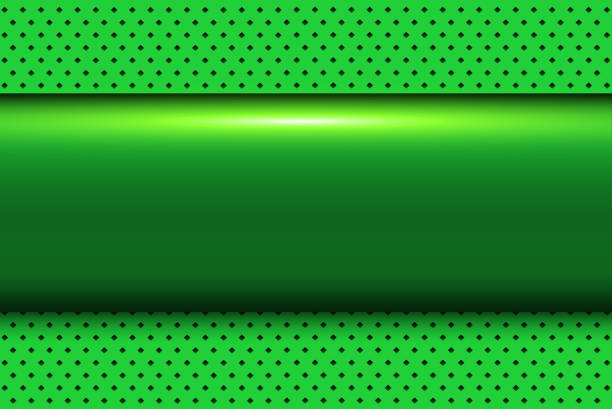 istock Green metallic 3d background with banner in the center and dotted pattern in the background. 1761456948