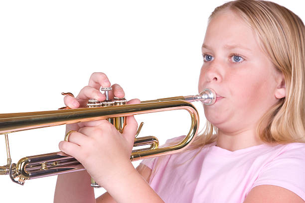 trumpet player - trumpet musical instrument brass band classical music zdjęcia i obrazy z banku zdjęć