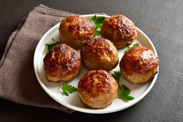 istock Homemade cutlets from minced meat 1761475373