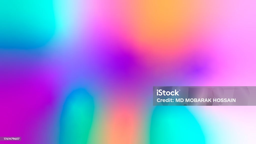 Abstract Background. Colorful Gradient Background. Holography Brochure. Fashion Fluid. Trendy Foil. Pop Banner. Hologram Gradient. Pearlescent Gradient. Violet Abstract Background Multicolored Gradient Background, Abstract background. Colorful Gradient Background, blurred colorful background, for product art design, social media, banner, poster, business card, website, brochure, website design, digital screens, smartphone and much more 1980-1989 Stock Photo