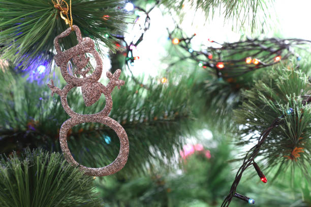 Christmas tree beauty snowman. Preparation for Christmas.