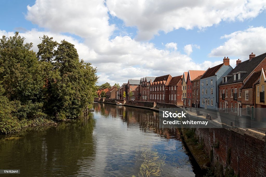 River Wensum gelegen von Fye Bridge, Norwich - Lizenzfrei Norwich - England Stock-Foto