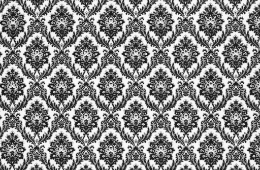 black and white wallpaper in flower pattern