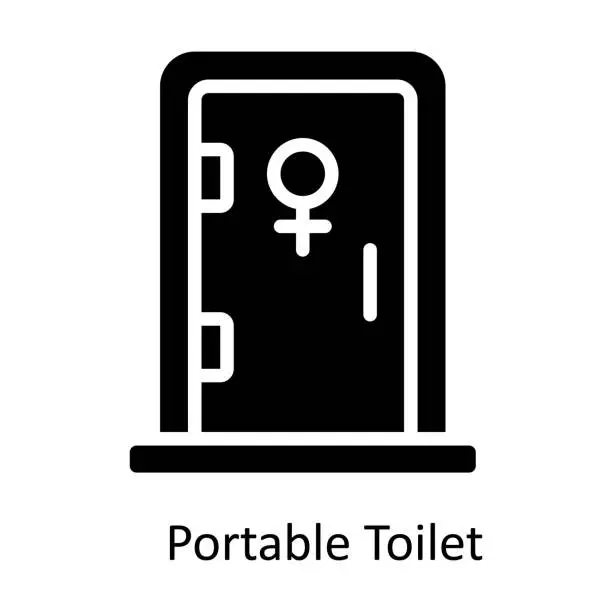 Vector illustration of Portable Toilet  vector Solid Design illustration. Symbol on White background EPS 10 File