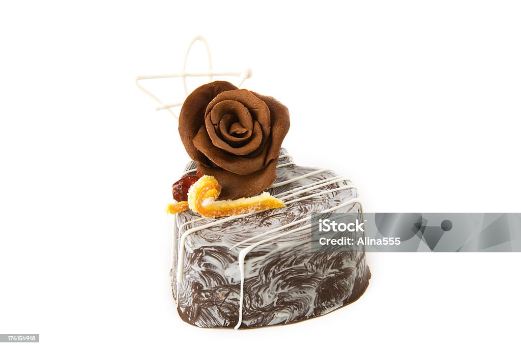 dessert al cioccolato Gourmet su bianco - Foto stock royalty-free di Arancia