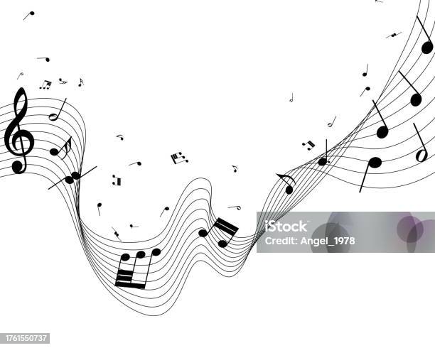 Music Notes Long Line Musical Notes On Lines Stock Illustration - Download Image Now ...