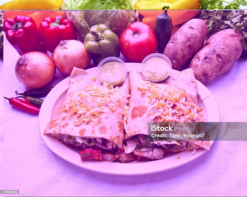 Hühnchen-Quesadilla - Lizenzfrei Avocado Stock-Foto