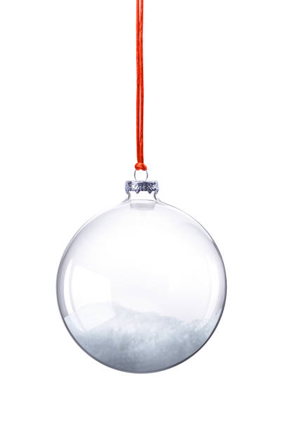 istock Hanging Glass Christmas Ornament with Snow Inside 1761568473