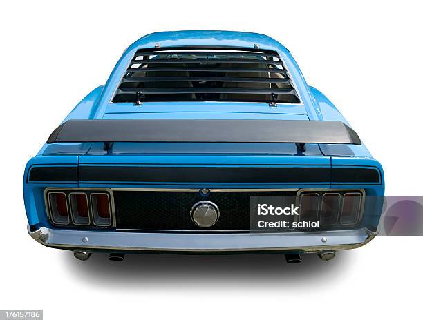 Fastback 1970 Mustang Car Рукавов — стоковые фотографии и другие картинки Автомобиль - Автомобиль, Вид сзади, Белый фон