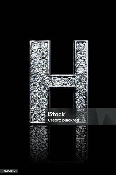 Diamond Alphabet H Stock Photo - Download Image Now - Alphabet, Black Background, Bright