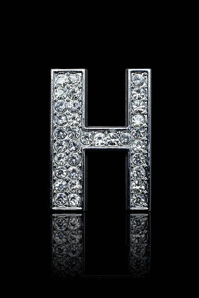 diament alfabet h - letter h text diamond alphabet zdjęcia i obrazy z banku zdjęć