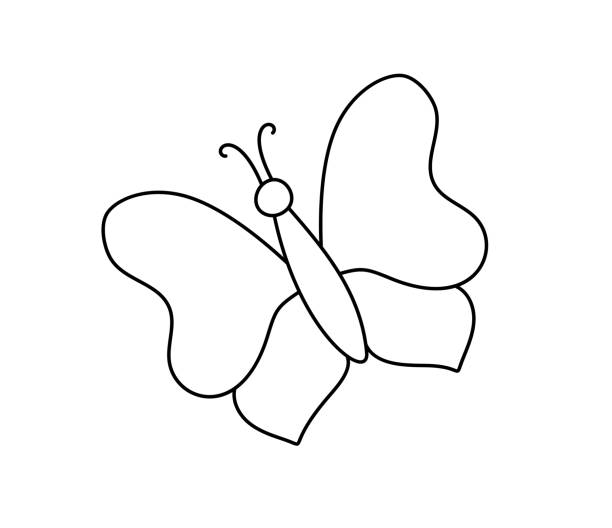 ilustrações de stock, clip art, desenhos animados e ícones de butterfly outline icon. linear style sign for mobile concept and web design. insect simple line art vector. symbol, logo illustration - 11305