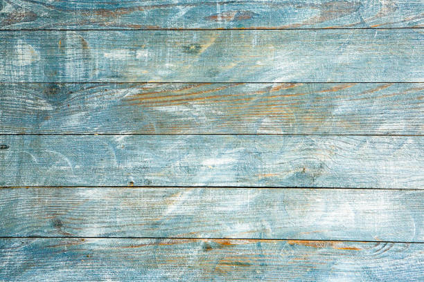 istock Old wood texture background, surface with old natural colored wood, top view. Grain table surface. 1761600589