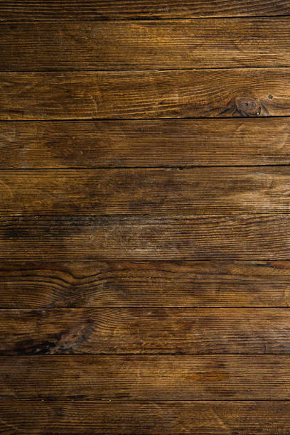 istock Old wood texture background, surface with old natural colored wood, top view. Grain table surface. 1761603113