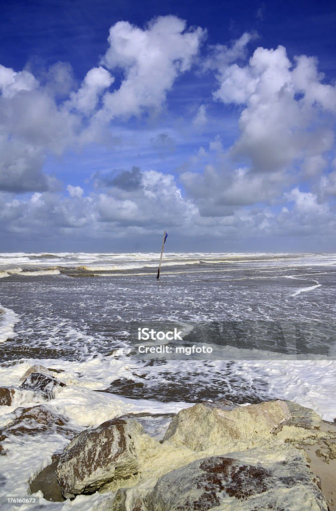 Praia de Cayeux-sur-Mer, França, Somme - Foto de stock de Azul royalty-free