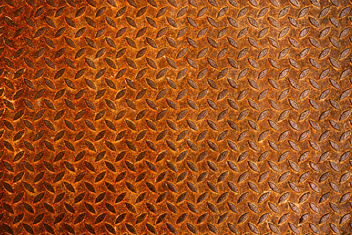 closeup of rust sheet steel background