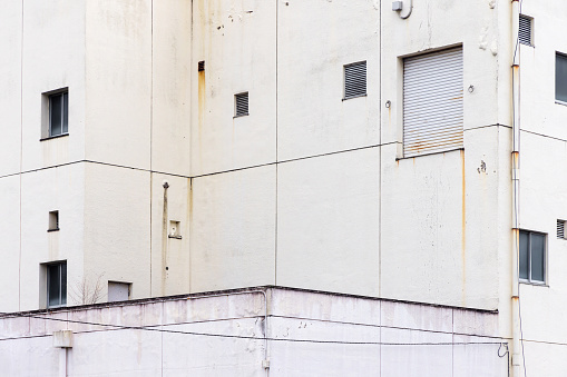 picture of a facade of an old industrial building in Japan